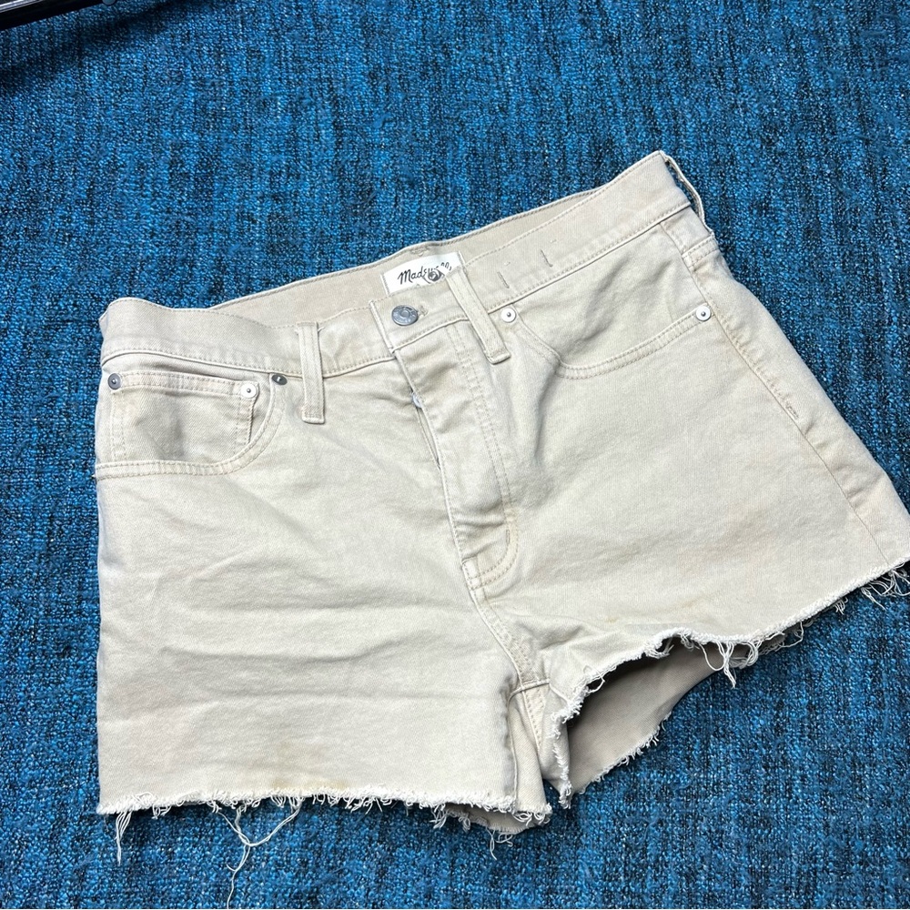 Madewell Relaxed Denim Shorts Botanical Dye Edition Women's Size 27 Light Tan